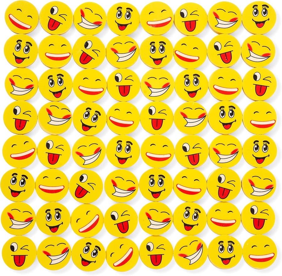 The Twiddlers - 100 Novelty Funny Face Rubber Erasers for Kids & School - liquidation.store