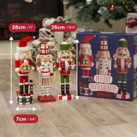 THE TWIDDLERS - 3 Wooden Nutcracker Soldiers, 25cm / 10