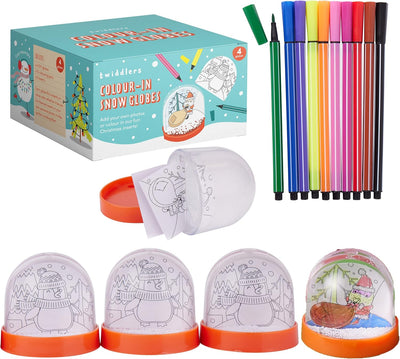 THE TWIDDLERS - 4 DIY Christmas Snowglobes, Christmas Craft Set for Kids - liquidation.store