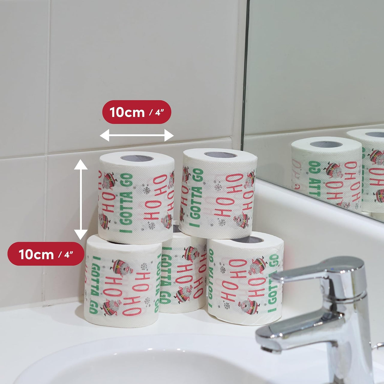 THE TWIDDLERS 5 Christmas Santa Toilet Rolls - 3 - Ply Soft - liquidation.store