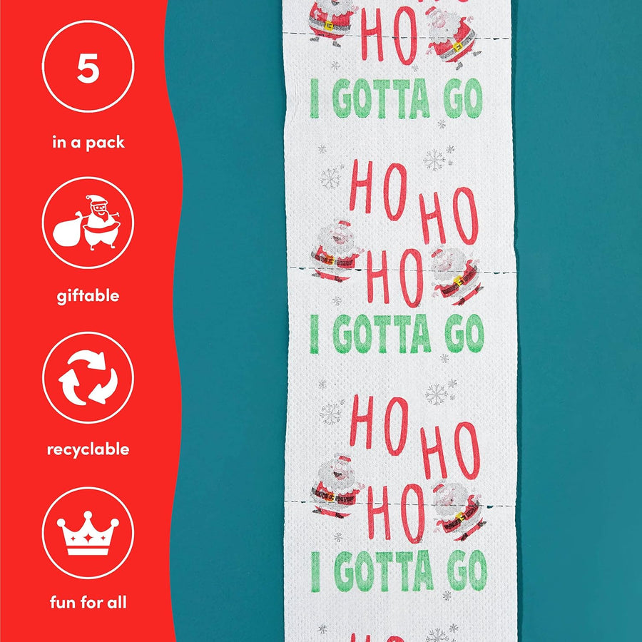 THE TWIDDLERS 5 Christmas Santa Toilet Rolls - 3 - Ply Soft - liquidation.store