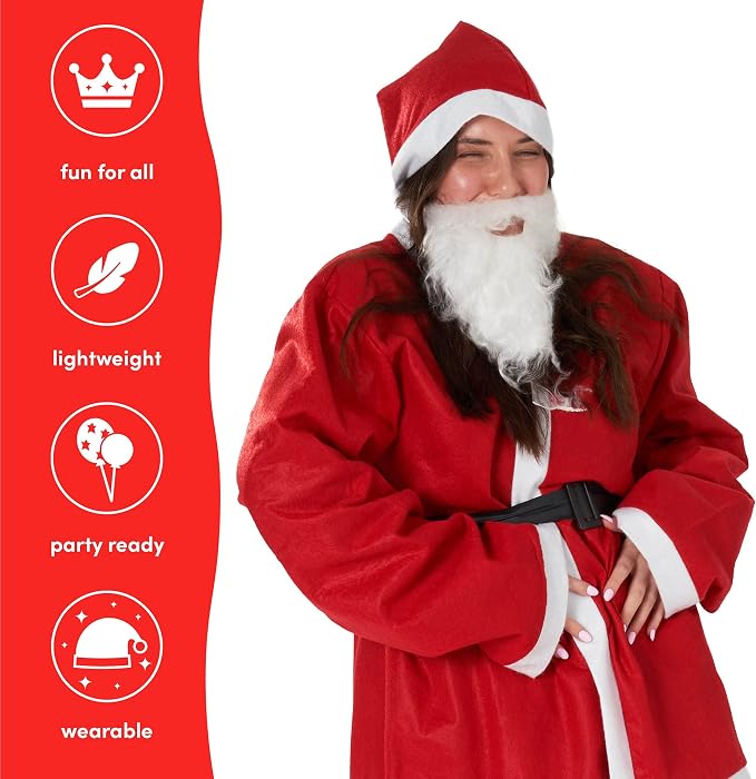 THE TWIDDLERS 5 Piece Christmas Santa Costume - One Size - liquidation.store