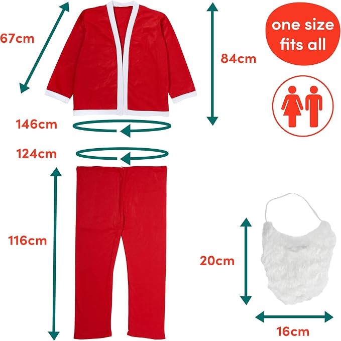 THE TWIDDLERS 5 Piece Christmas Santa Costume - One Size - liquidation.store