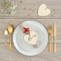 THE TWIDDLERS - 50 Blank Wooden Hearts for Crafting with String 10cm - liquidation.store
