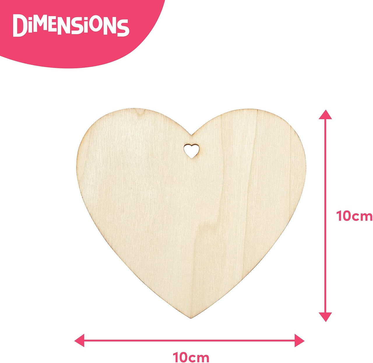 THE TWIDDLERS - 50 Blank Wooden Hearts for Crafting with String 10cm - liquidation.store