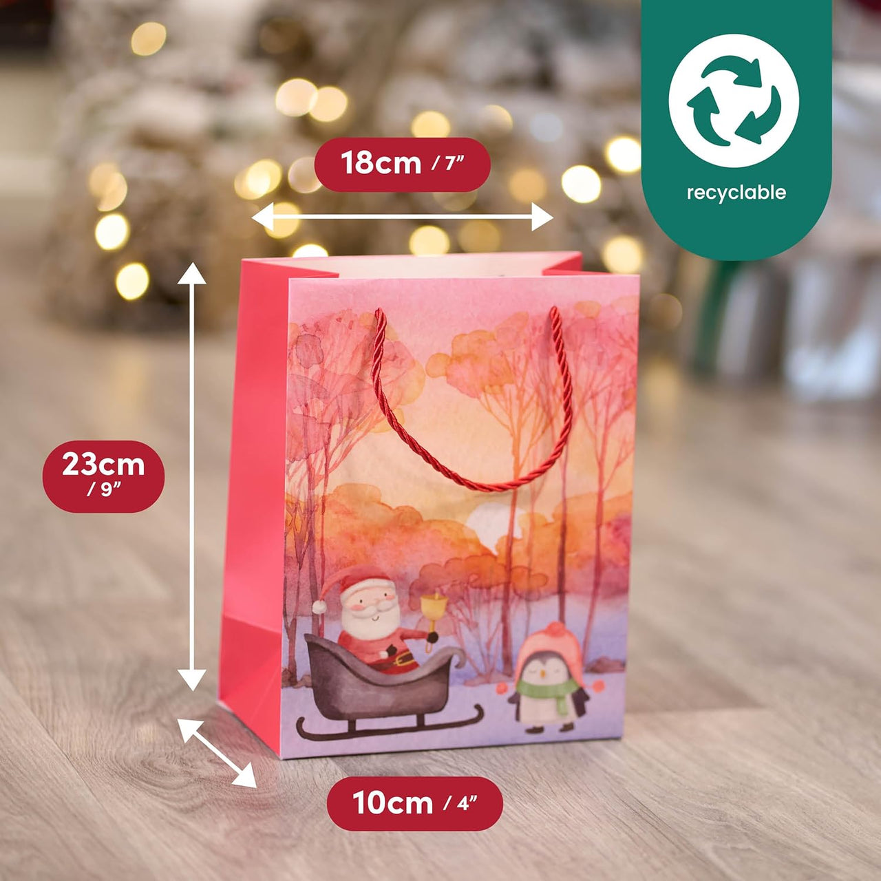 THE TWIDDLERS 6 Gift Bags for Christmas with Handles - 24cm x 18cm - liquidation.store