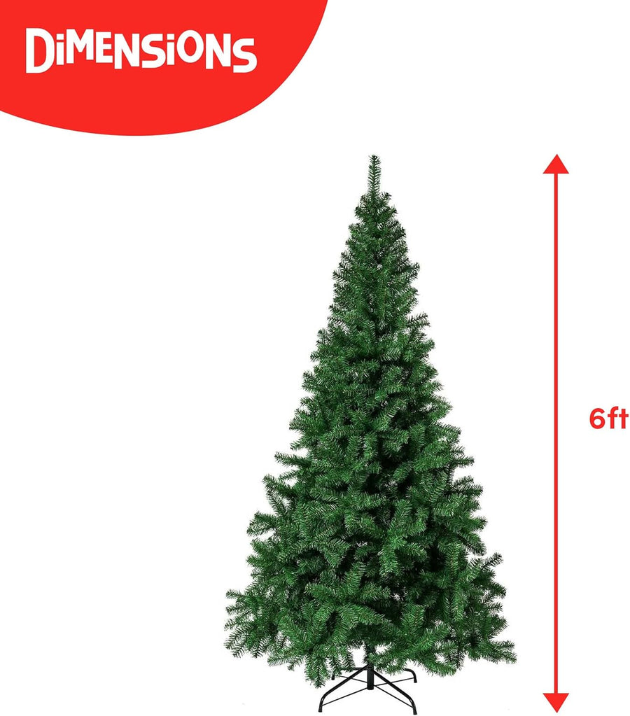 THE TWIDDLERS - 6ft / 1.8m Green Christmas Tree - Strong Metal Stand, 600 Tips - liquidation.store