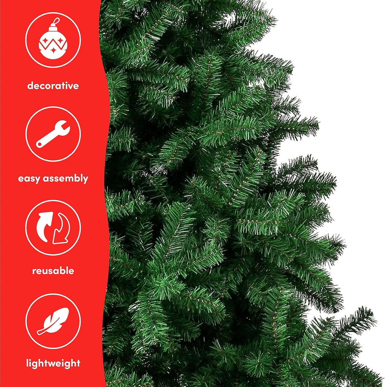THE TWIDDLERS - 6ft / 1.8m Green Christmas Tree - Strong Metal Stand, 600 Tips - liquidation.store