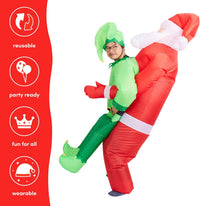 THE TWIDDLERS Christmas Inflatable Santa Carry Me Elf Adult Costume - liquidation.store