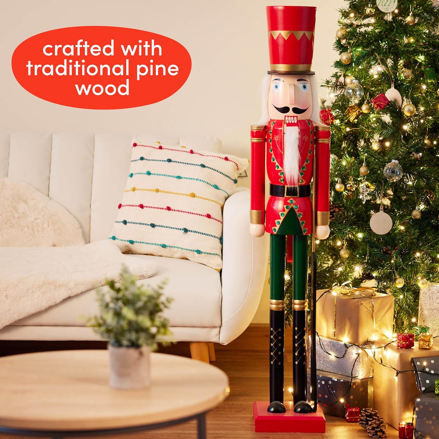 THE TWIDDLERS - Giant Christmas Nutcracker Soldier Decoration, 120cm/4ft - liquidation.store