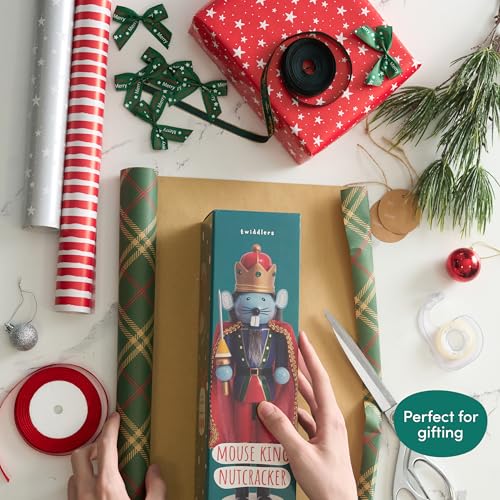 THE TWIDDLERS Hand-Painted Wooden Mouse King Nutcracker - 30cm - liquidation.store