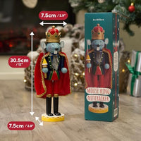 THE TWIDDLERS Hand-Painted Wooden Mouse King Nutcracker - 30cm - liquidation.store