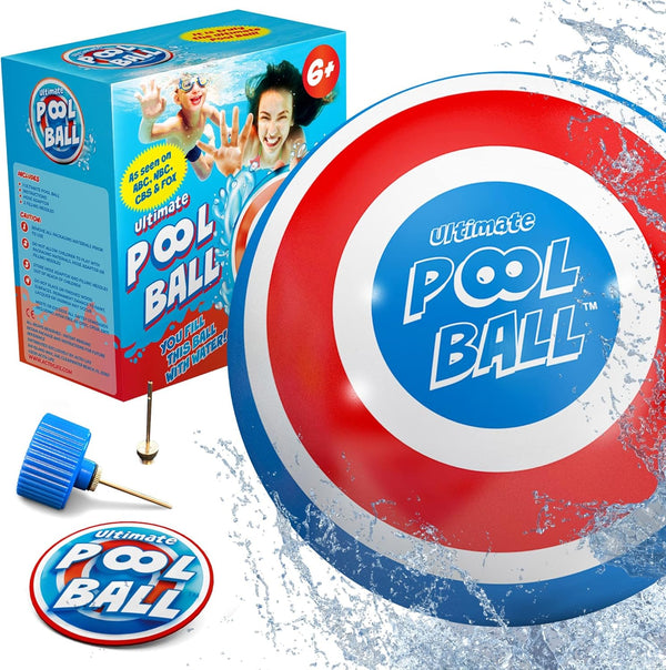 The Ultimate Pool Ball in Red/Blue - Fill with Water for Underwater Games (6+YRS) - liquidation.store