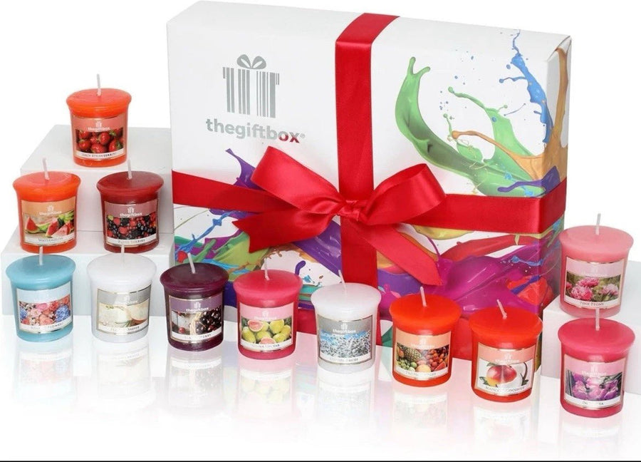 TheGiftbox Scented Candles Sweetfluff Scent - 12 Votive Candles - liquidation.store