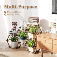 Thumbnail for Tikea Hexagonal Wooden Plant Stand for Indoor and Outdoor Use (7 Levels) - liquidation.store