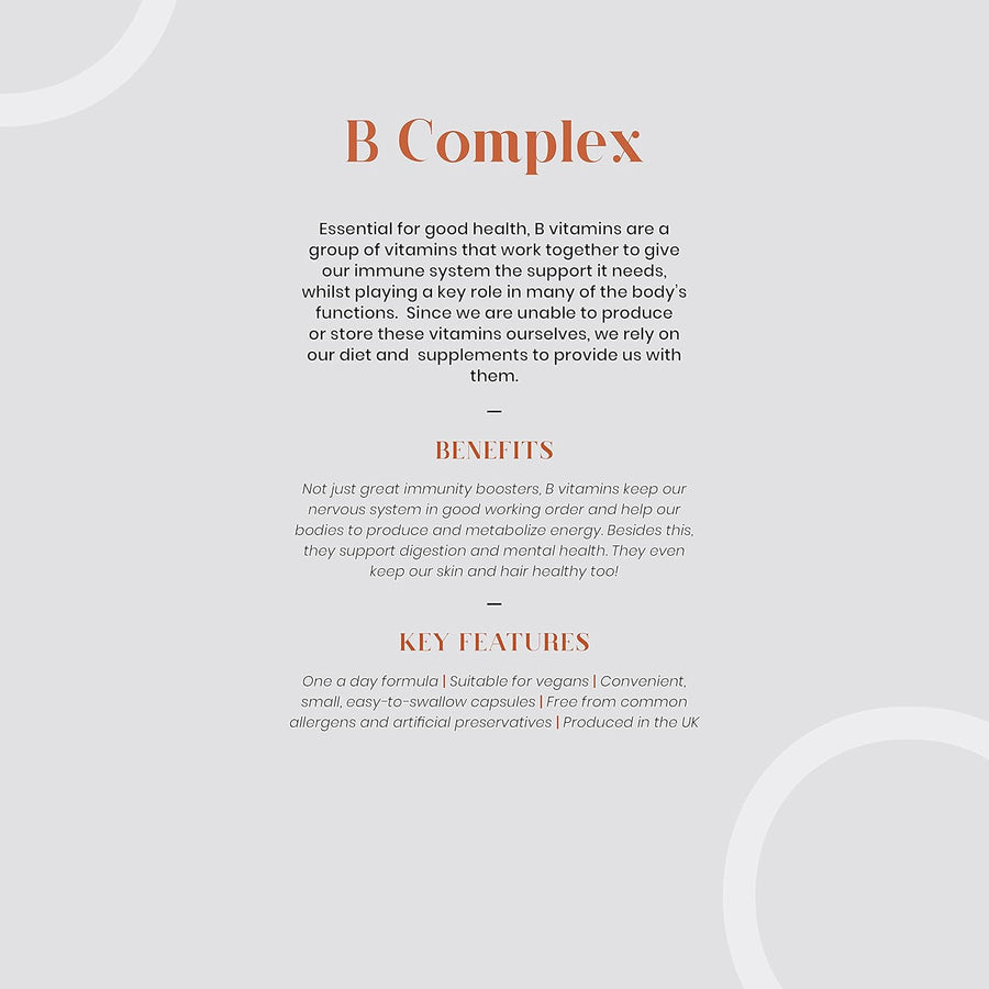 Tom Oliver Nutrition Vitamin B Complex for Energy, Nervous & Hormone Support - 60 Count - liquidation.store