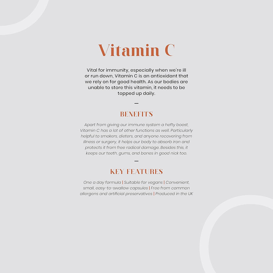 Tom Oliver Nutrition Vitamin C 1000mg (60 Capsules) - liquidation.store