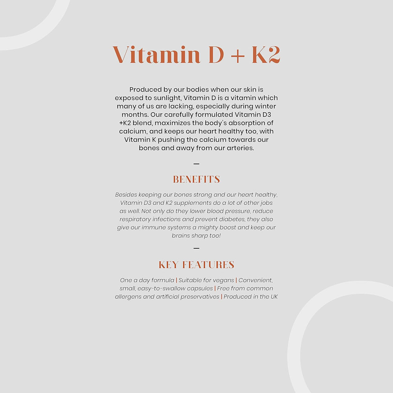 Tom Oliver Nutrition Vitamin D+K2 (60 Capsules) - liquidation.store