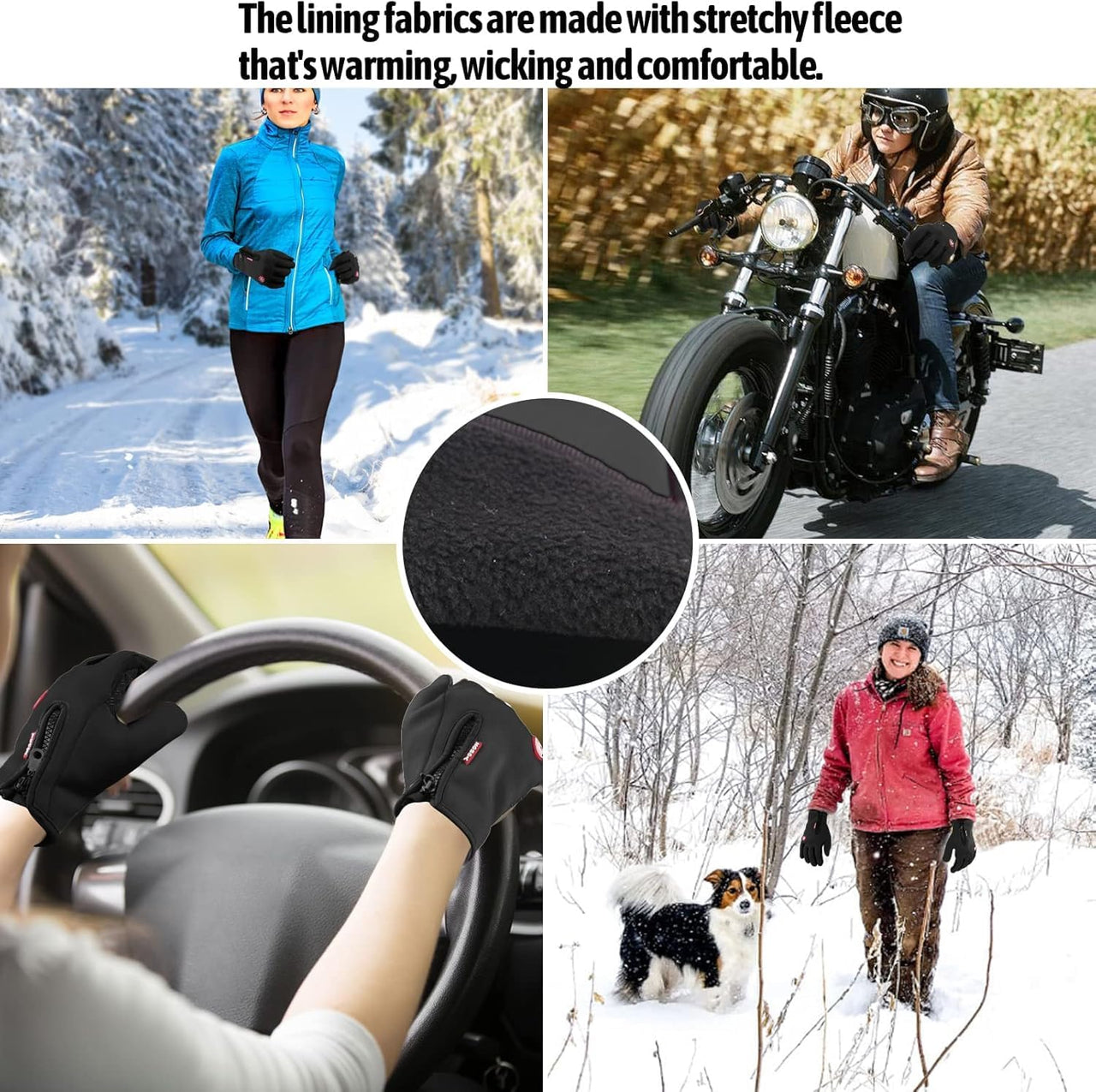 Touch Screen Anti - slip Thermal Winter Gloves for Running, Cycling (Large) - liquidation.store