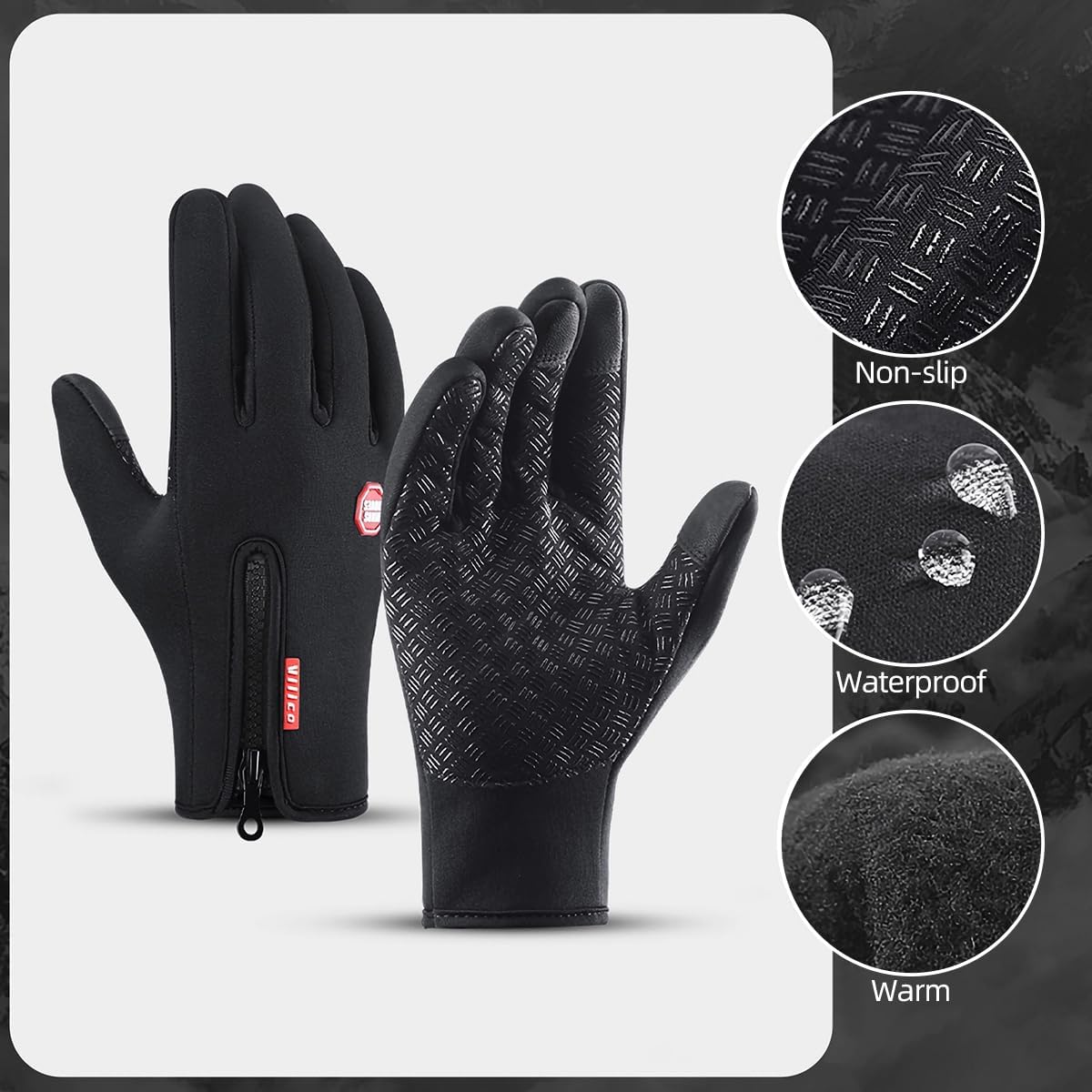 Touch Screen Anti - slip Thermal Winter Gloves for Running, Cycling (Large) - liquidation.store