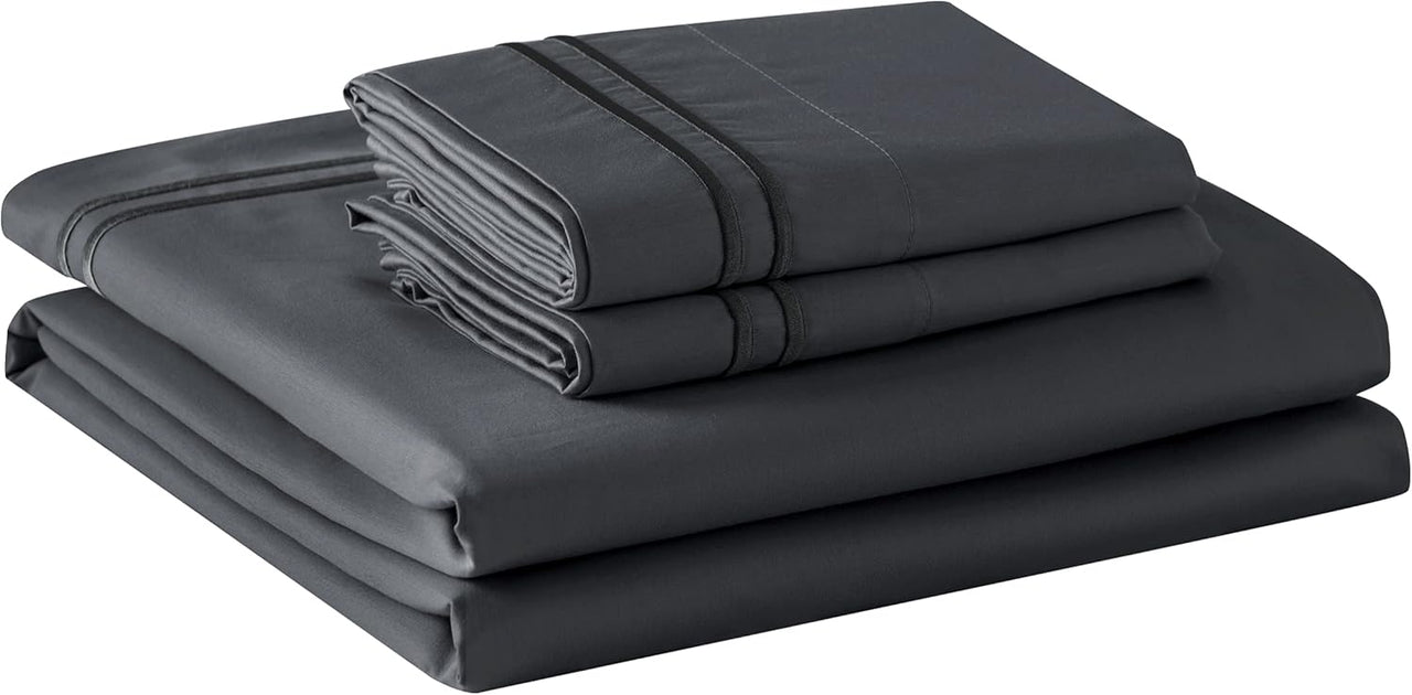 TOYABR Double Duvet Cover Set 3 Piece Bedding - Grey (200x200cm,50x75x2) - liquidation.store