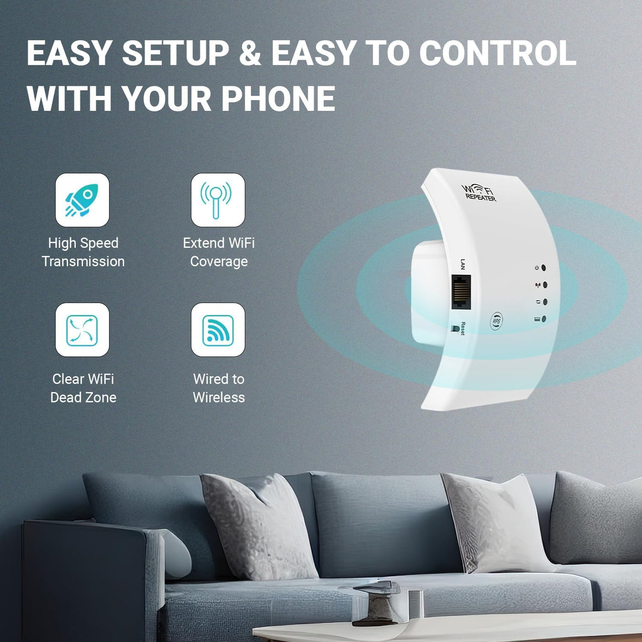 Trenzu WiFi Range Extender for Home/Office - 300Mbps Internet Booster - liquidation.store