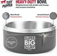 Thumbnail for Tuff Pupper Heavy Duty Insulated Bowl for Large Dogs - 100oz (Black) - liquidation.store