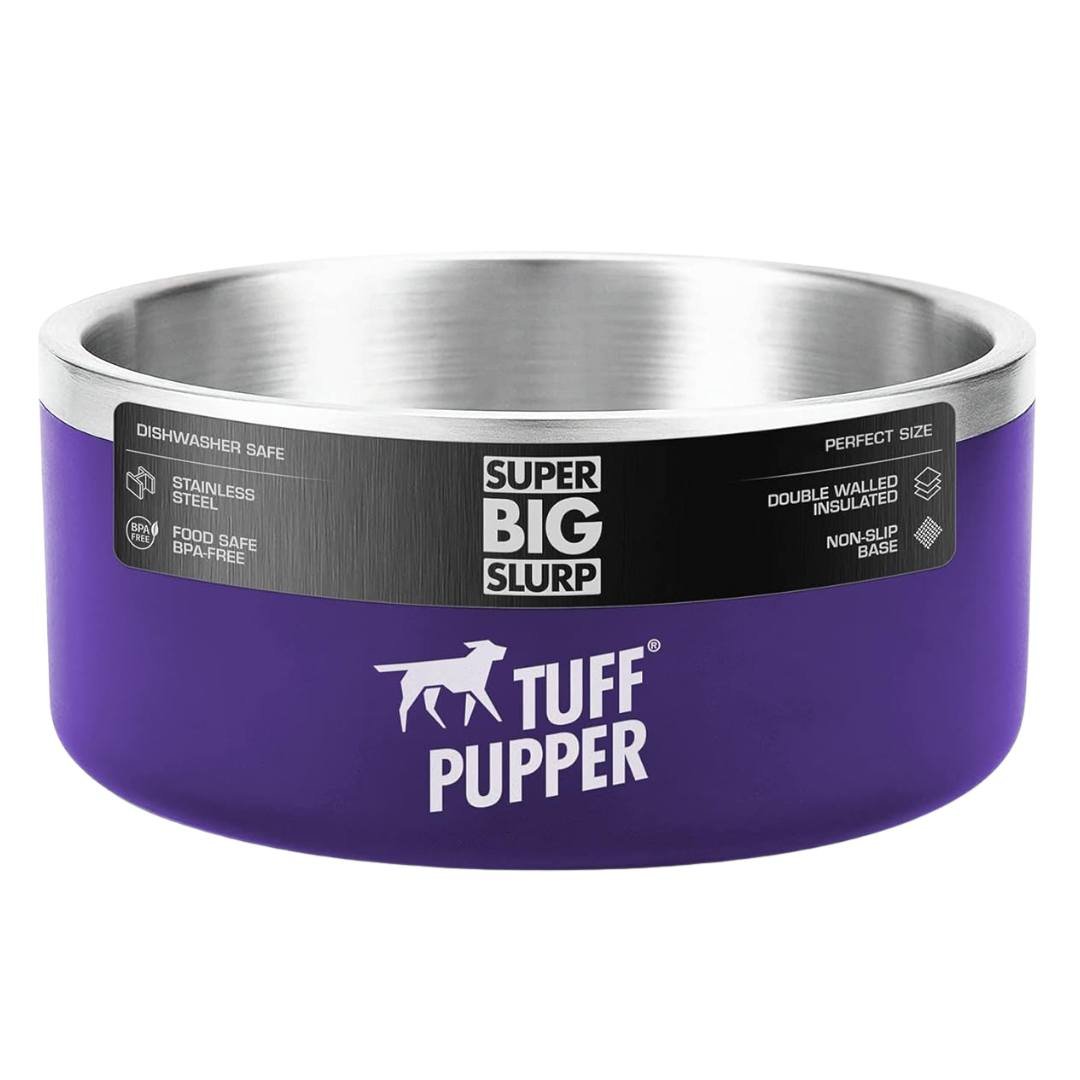 Tuff Pupper Heavy Duty Insulated Bowl for Large Dogs - 1250ml/44oz (Purple) - liquidation.store