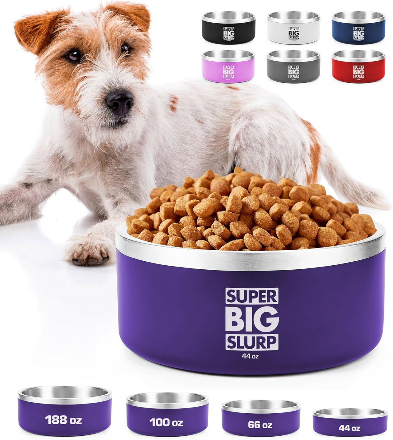 Tuff Pupper Heavy Duty Insulated Bowl for Large Dogs - 1250ml/44oz (Purple) - liquidation.store