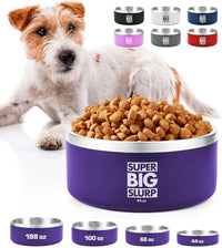 Thumbnail for Tuff Pupper Heavy Duty Insulated Bowl for Large Dogs - 1250ml/44oz (Purple) - liquidation.store