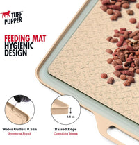 Thumbnail for Tuff Pupper Waterproof Pet Feeding Mat - Grey (Large) - liquidation.store
