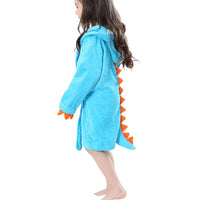 Thumbnail for Turquiose Blue Dinosaur Hooded Dressing Gown with Spikes - 1 - 3Y - liquidation.store