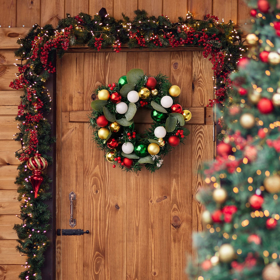 Twiddlers 33cm Christmas Wreath with Festive Ornament Accents - liquidation.store