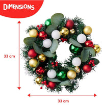 Twiddlers 33cm Christmas Wreath with Festive Ornament Accents - liquidation.store