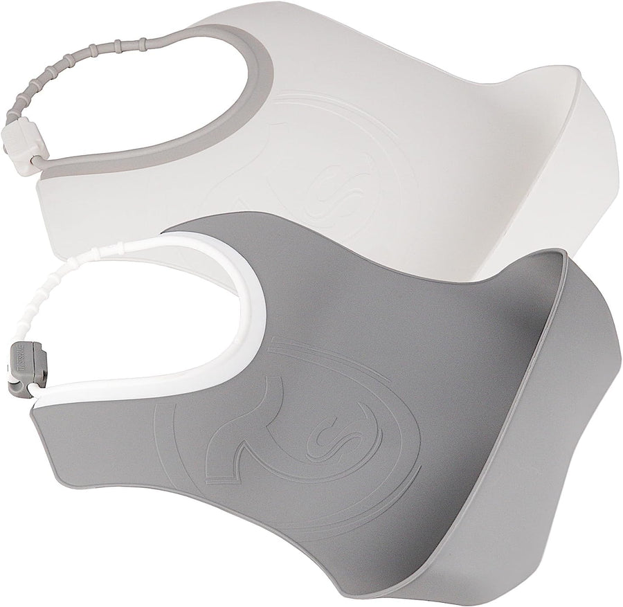Twistshake 2X Baby Bibs with Crumb Tray - 4M+ (Grey/White) - liquidation.store
