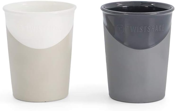 Twistshake 2X Baby Learning Cup, Feeding Cup, BPA Free, 170ml, Black/White - liquidation.store