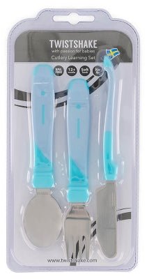 Twistshake Cutlery Leanring Set - 12M+ (Blue) - liquidation.store