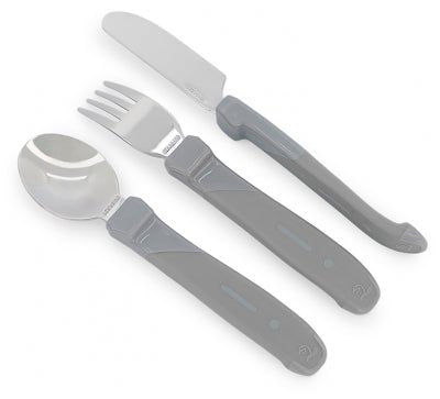 Twistshake Cutlery Leanring Set - 12M+ (Grey) - liquidation.store