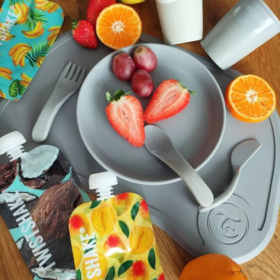 Twistshake Cutlery Learning Set - 6M+ (Pastel Grey) - liquidation.store
