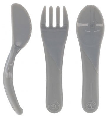 Twistshake Cutlery Learning Set - 6M+ (Pastel Grey) - liquidation.store