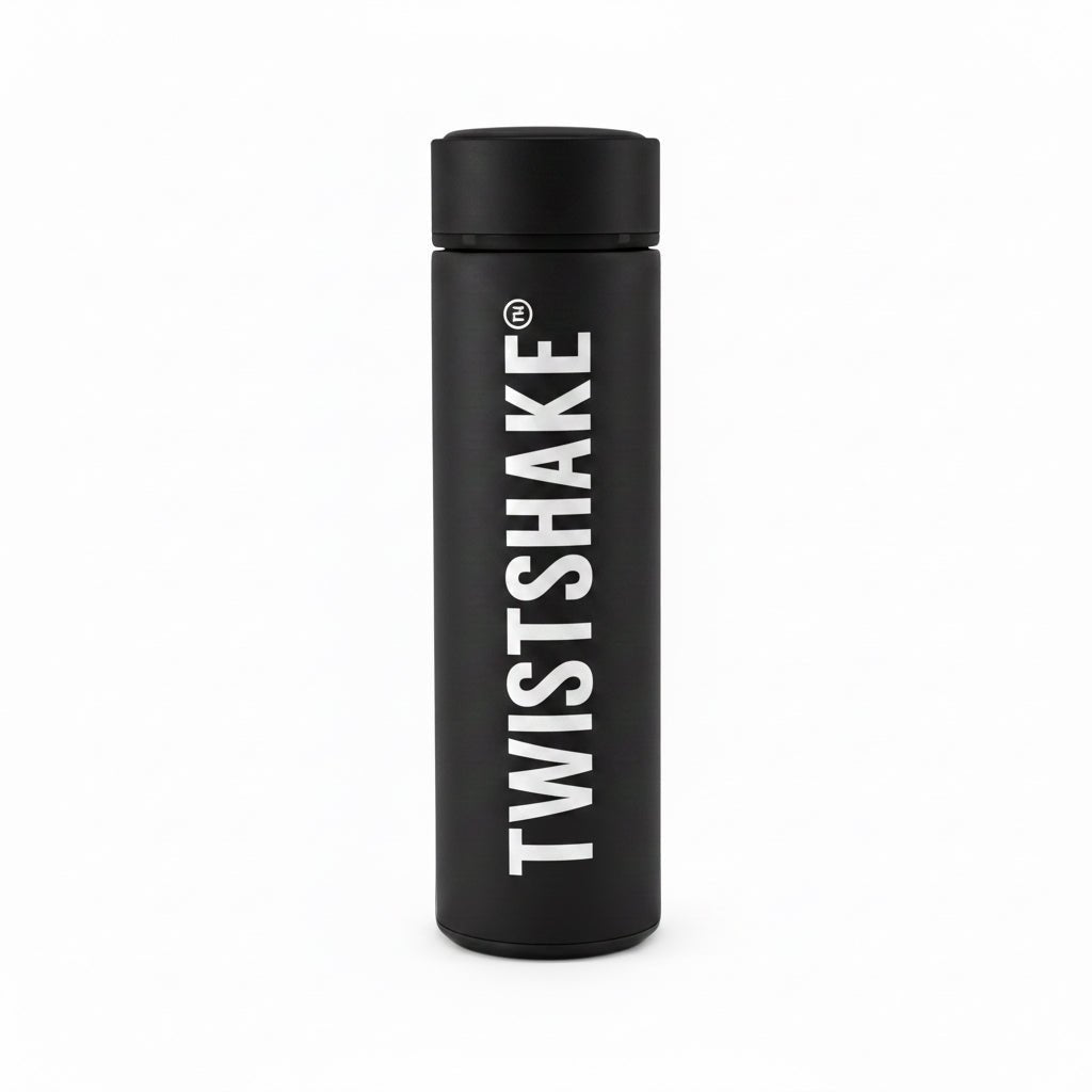 Twistshake Hot or Cold Insulated Flask - 420ml (Black) - liquidation.store