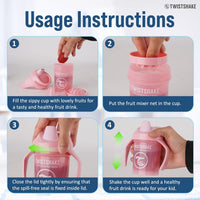 Thumbnail for Twistshake Mini Cup Non - Spill with Fruit Mixer - 230ml (Pink) - liquidation.store