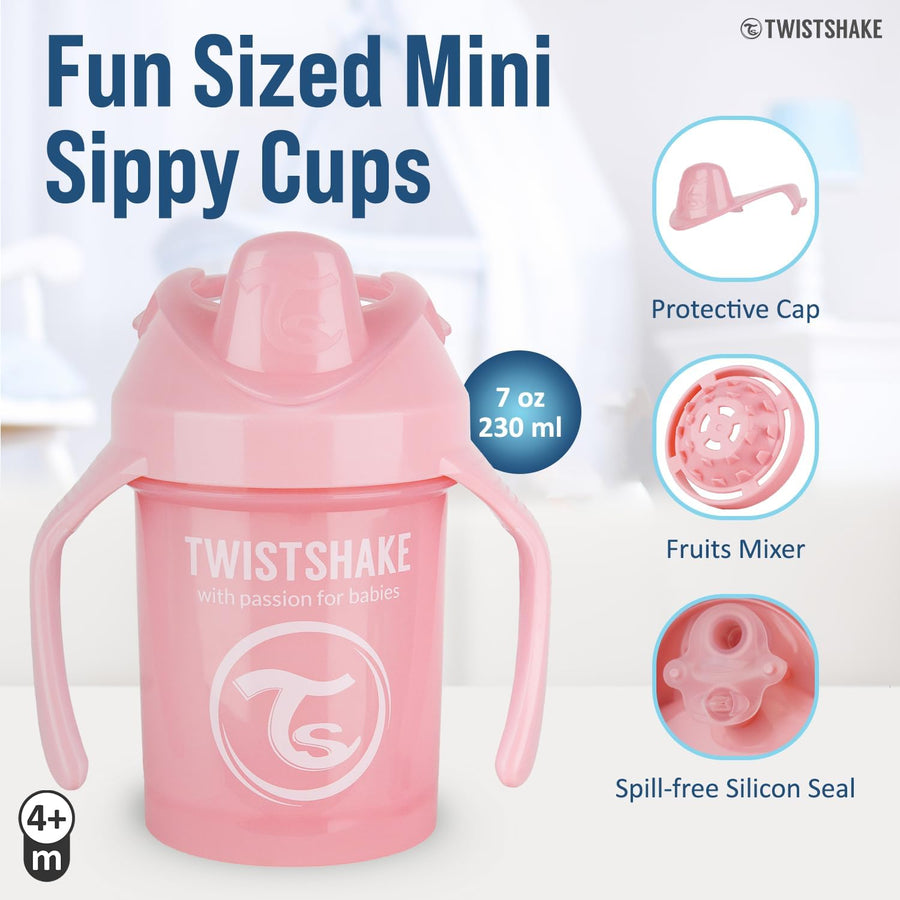 Twistshake Mini Cup Non - Spill with Fruit Mixer - 230ml (Pink) - liquidation.store