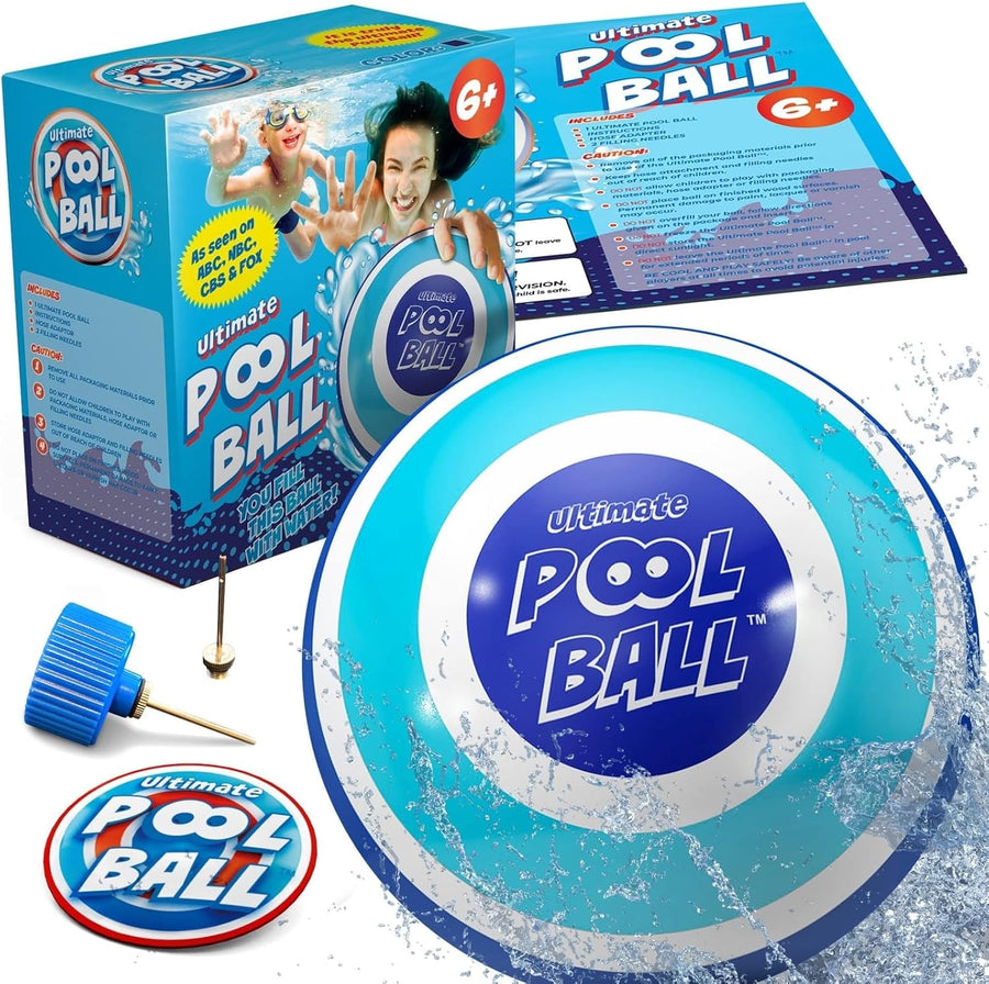 Ultimate Pool Ball - Fill it with Water for Underwater Action (Navy/Teal) - liquidation.store