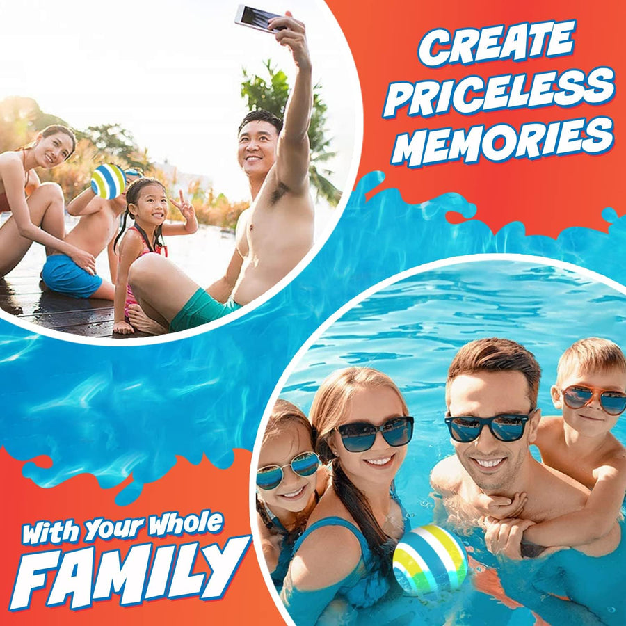 Ultimate Pool Ball - Fill it with Water for Underwater Action (Yellow/Cyan) - liquidation.store