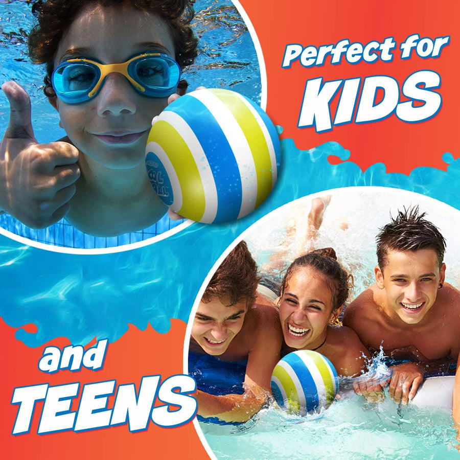 Ultimate Pool Ball - Fill it with Water for Underwater Action (Yellow/Cyan) - liquidation.store