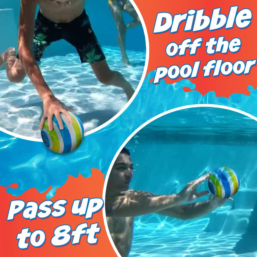 Ultimate Pool Ball - Fill it with Water for Underwater Action (Yellow/Cyan) - liquidation.store