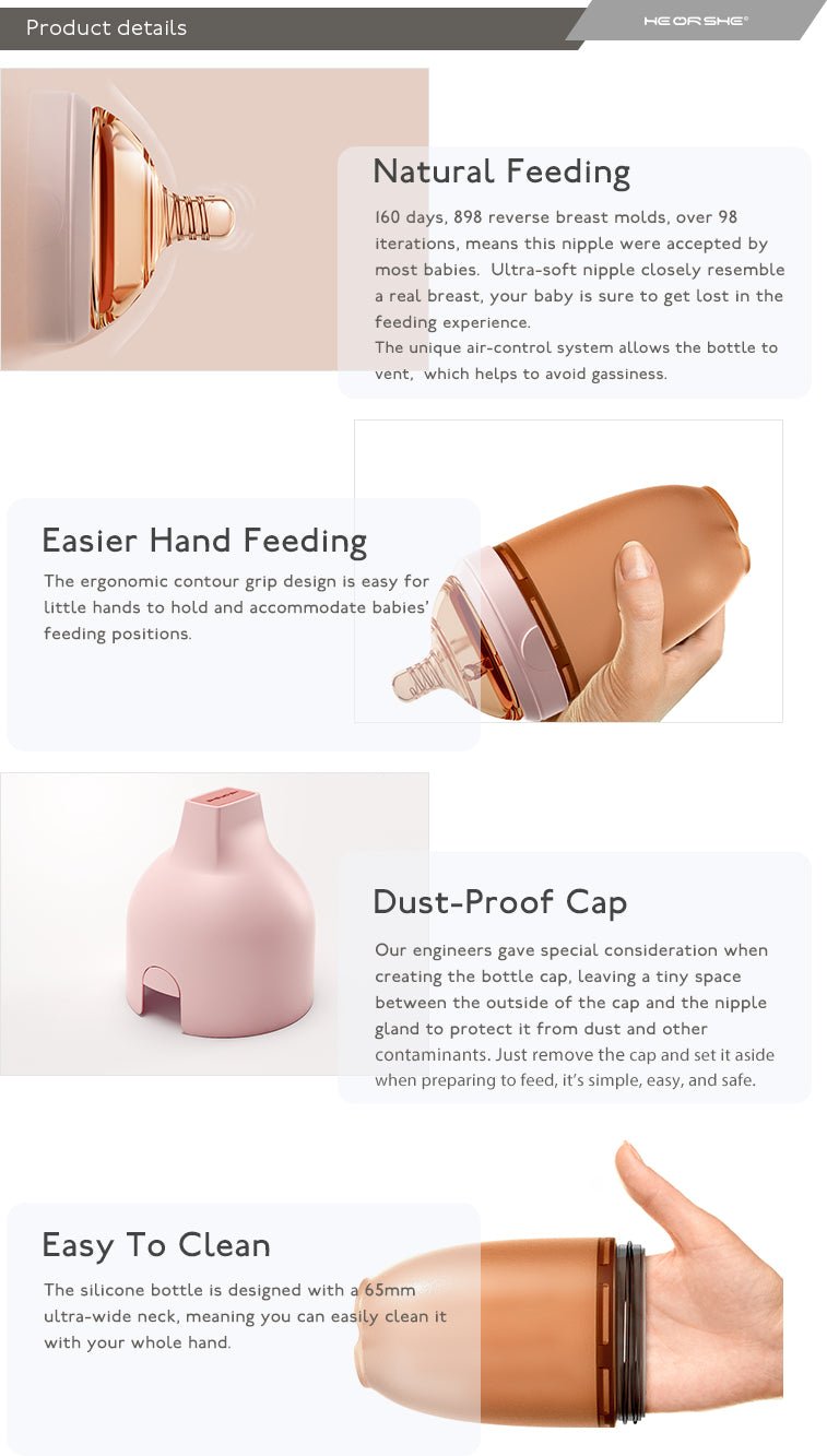 Ultra Wide Neck Baby Bottle 8oz / 240ml (Pink/White) - liquidation.store