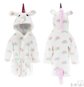 Unicorn Baby Toddler Hooded Dressing Gown - 12 - 18m - liquidation.store