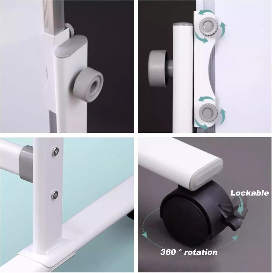 Universal Mobile Whiteboard Stand - Adjustable up to 120cm wide - Easy Assembly - liquidation.store